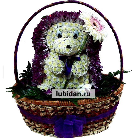 Композиция Ежик из цветов
